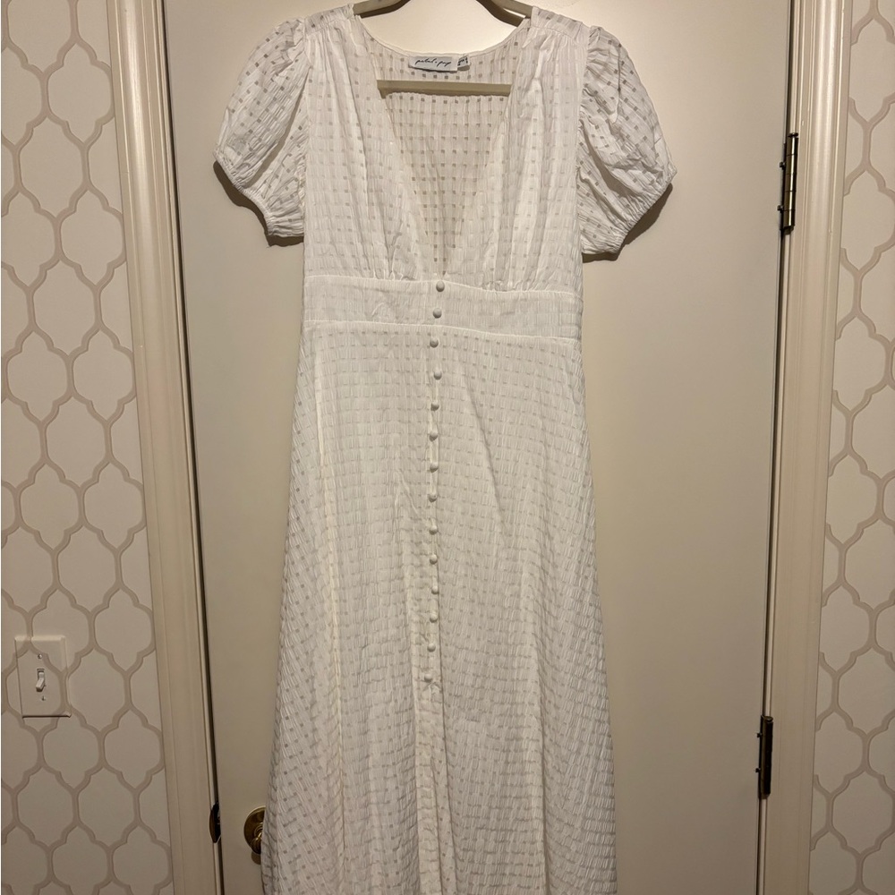 Petal & Pup White Textured Maxi Dress